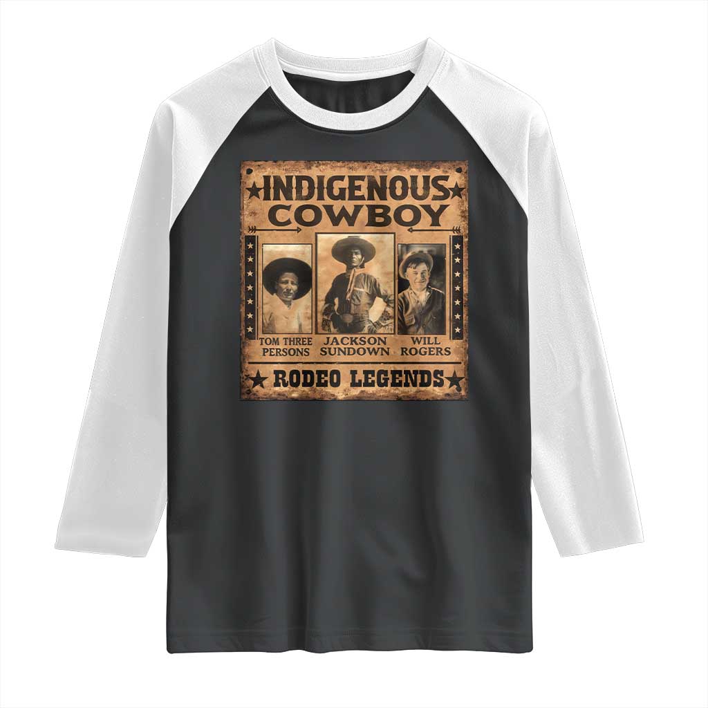 Native American Cowboy Rodeo Legends Raglan Shirt Vintage Western Country Cowboy TS11 Black White Print Your Wear