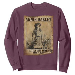 Annie Oakley Sweatshirt Little Sure Shot The Legendary Cowgirl TS11 Maroon Print Your Wear