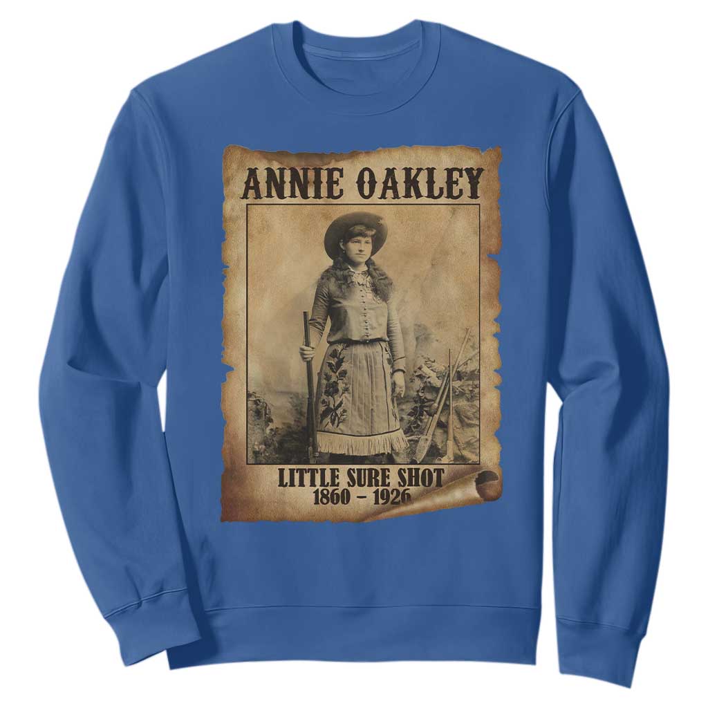 Annie Oakley Sweatshirt Little Sure Shot The Legendary Cowgirl TS11 Royal Blue Print Your Wear