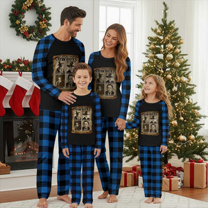 Native American Cowboy Legends Plaid Pajama Set Vintage Western Rodeo TS11 Blue Plaid Print Your Wear
