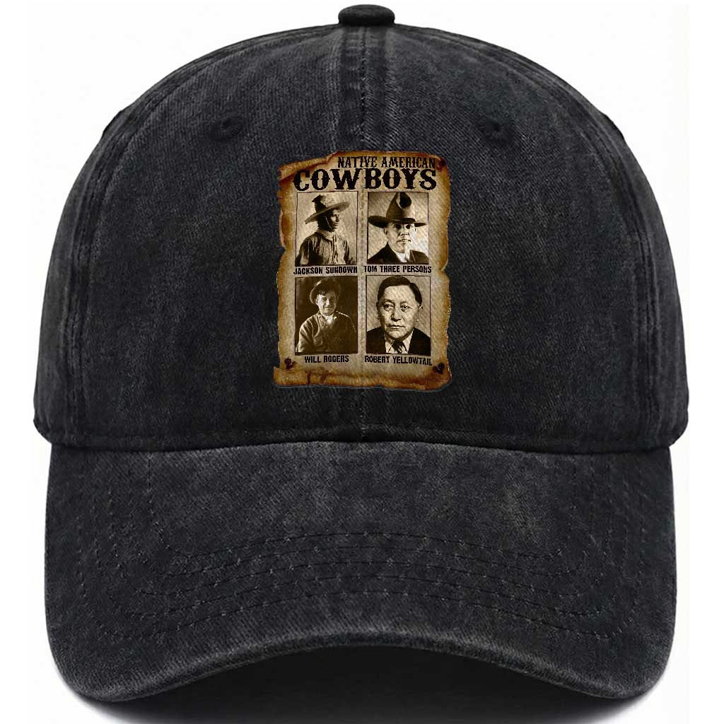 Native American Cowboy Legends Washed Cotton Baseball Cap Vintage Western Rodeo TS11 Print Your Wear