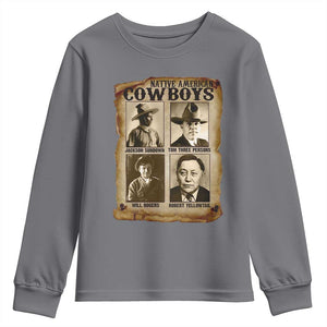 Native American Cowboy Legends Youth Sweatshirt Vintage Western Rodeo TS11 Charcoal Print Your Wear