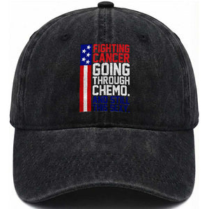 Fighting Cancer Going Through Chemo And Still This Sexy Washed Cotton Baseball Cap Vintage American Flag