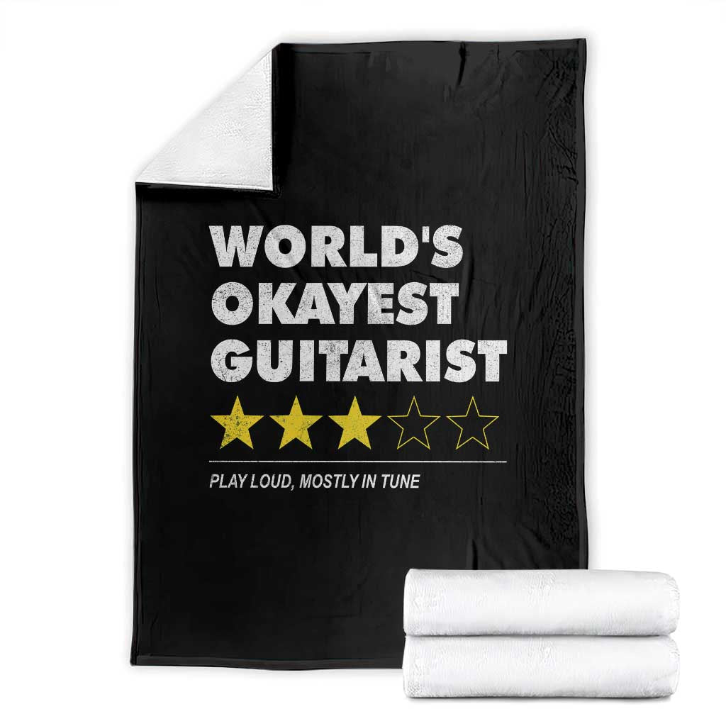 Funny Guitar Player Throw Blanket Worlds Okayest Guitarist Play Loud Mostly In Tune