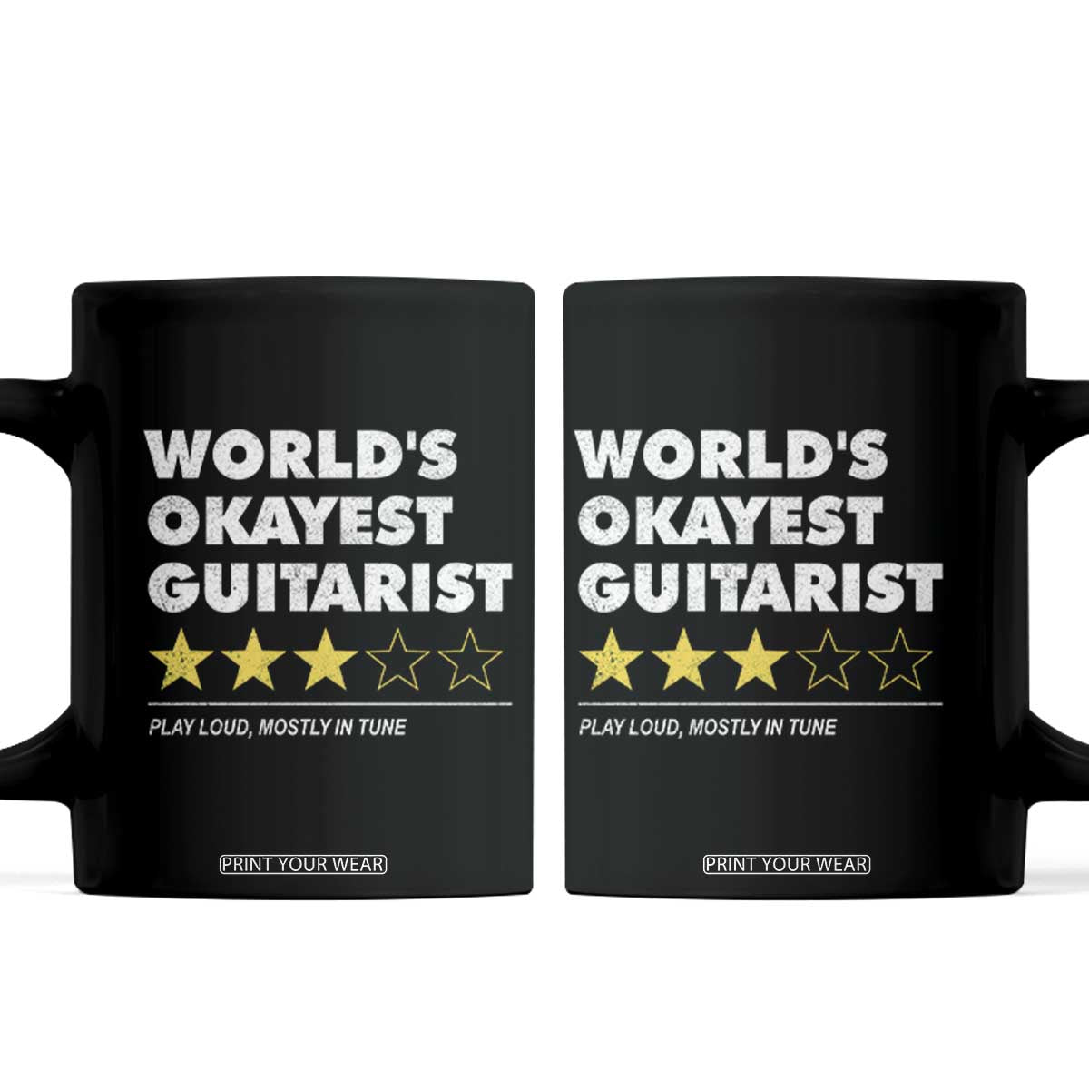 Funny Guitar Player Coffee Mug Worlds Okayest Guitarist Play Loud Mostly In Tune