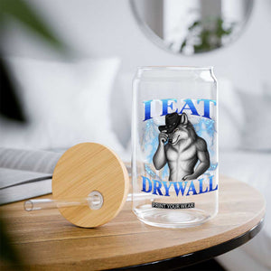 I Eat Drywall Funny Alpha Wolf Glass Can Stupid Brainrot Meme Edging Werewolf Boootleg Graphic TS11 Print Your Wear