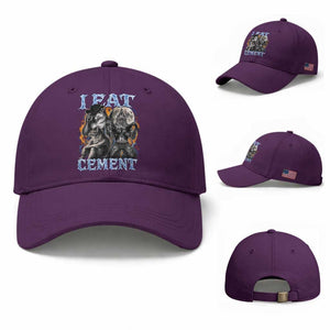 I Eat Cement Funny Alpha Wolf Meme Baseball Cap Stupid Brainrot Meme Edging Werewolf Boootleg Graphic TS11 Baseball Cap Universal Fit Purple Print Your Wear