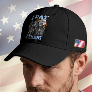 I Eat Cement Funny Alpha Wolf Meme Baseball Cap Stupid Brainrot Meme Edging Werewolf Boootleg Graphic TS11 Print Your Wear