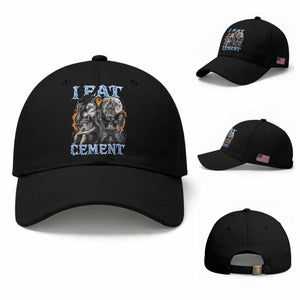 I Eat Cement Funny Alpha Wolf Meme Baseball Cap Stupid Brainrot Meme Edging Werewolf Boootleg Graphic TS11 Baseball Cap Universal Fit Black Print Your Wear
