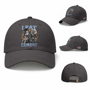 I Eat Cement Funny Alpha Wolf Meme Baseball Cap Stupid Brainrot Meme Edging Werewolf Boootleg Graphic TS11 Baseball Cap Universal Fit Dark Gray Print Your Wear