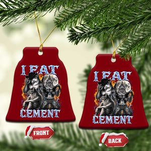 I Eat Cement Funny Alpha Wolf Meme Ceramic Ornament Stupid Brainrot Meme Edging Werewolf Boootleg Graphic TS11 Print Your Wear