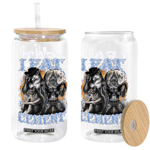 I Eat Cement Funny Alpha Wolf Meme Glass Can Stupid Brainrot Meme Edging Werewolf Boootleg Graphic TS11 Print Your Wear