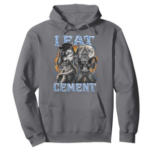 I Eat Cement Funny Alpha Wolf Meme Hoodie Stupid Brainrot Meme Edging Werewolf Boootleg Graphic TS11 Charcoal Print Your Wear