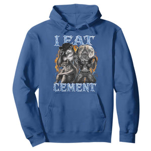 I Eat Cement Funny Alpha Wolf Meme Hoodie Stupid Brainrot Meme Edging Werewolf Boootleg Graphic TS11 Royal Blue Print Your Wear