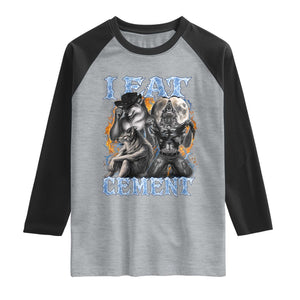 I Eat Cement Funny Alpha Wolf Meme Raglan Shirt Stupid Brainrot Meme Edging Werewolf Boootleg Graphic TS11 Heather Gray Black Print Your Wear
