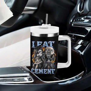 I Eat Cement Funny Alpha Wolf Meme Tumbler With Handle Stupid Brainrot Meme Edging Werewolf Boootleg Graphic TS11 Print Your Wear