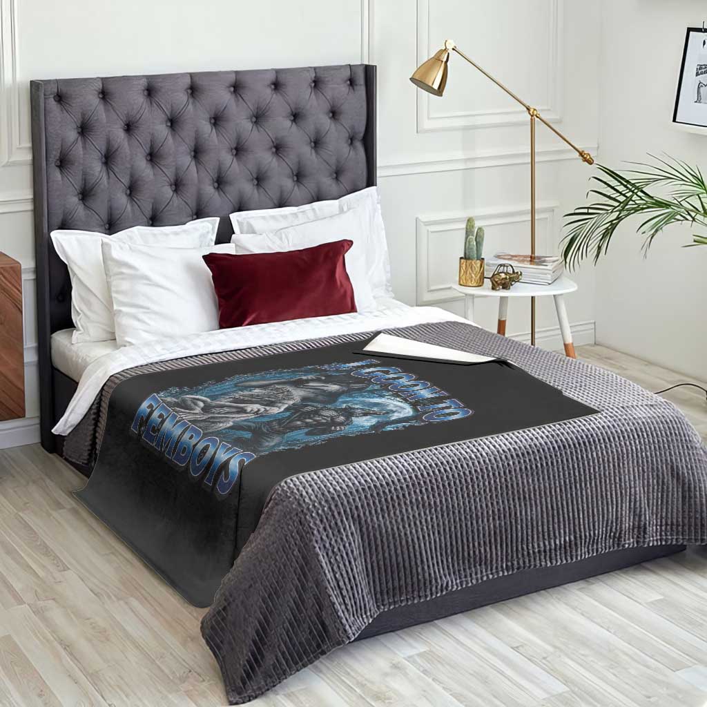 I Goon to Femboys Funny Edging Alpha Wolf Throw Blanket Stupid Brainrot Meme TS11 Print Your Wear
