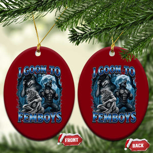 I Goon to Femboys Funny Edging Alpha Wolf Ceramic Ornament Stupid Brainrot Meme TS11 Print Your Wear