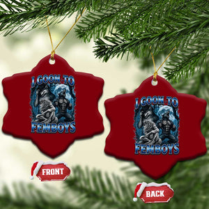 I Goon to Femboys Funny Edging Alpha Wolf Ceramic Ornament Stupid Brainrot Meme TS11 Print Your Wear