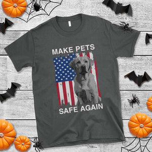 Trump Supporter T Shirt Make Pets Safe Again Dog Vintage American Flag TS11 Dark Heather Print Your Wear