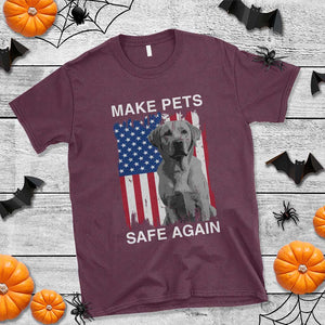 Trump Supporter T Shirt Make Pets Safe Again Dog Vintage American Flag TS11 Maroon Print Your Wear