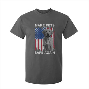 Trump Supporter T Shirt For Kid Make Pets Safe Again Dog Vintage American Flag TS11 Dark Heather Print Your Wear