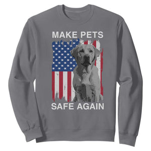 Trump Supporter Sweatshirt Make Pets Safe Again Dog Vintage American Flag TS11 Charcoal Print Your Wear