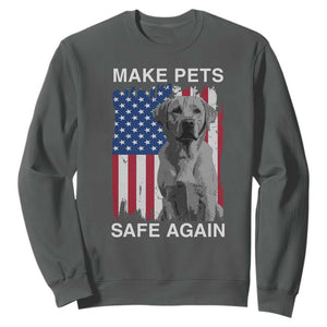 Trump Supporter Sweatshirt Make Pets Safe Again Dog Vintage American Flag TS11 Dark Heather Print Your Wear