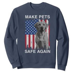 Trump Supporter Sweatshirt Make Pets Safe Again Dog Vintage American Flag TS11 Navy Print Your Wear