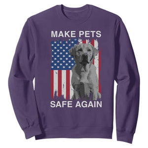 Trump Supporter Sweatshirt Make Pets Safe Again Dog Vintage American Flag TS11 Purple Print Your Wear