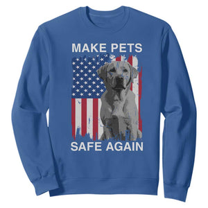 Trump Supporter Sweatshirt Make Pets Safe Again Dog Vintage American Flag TS11 Royal Blue Print Your Wear