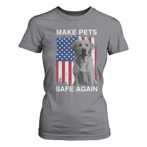 Trump Supporter T Shirt For Women Make Pets Safe Again Dog Vintage American Flag TS11 Charcoal Print Your Wear