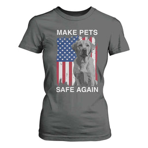 Trump Supporter T Shirt For Women Make Pets Safe Again Dog Vintage American Flag TS11 Dark Heather Print Your Wear