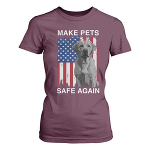 Trump Supporter T Shirt For Women Make Pets Safe Again Dog Vintage American Flag TS11 Maroon Print Your Wear