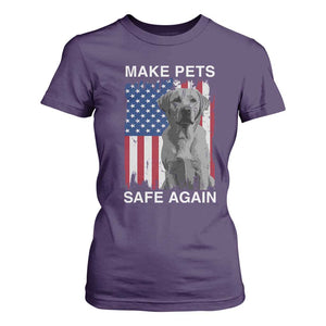 Trump Supporter T Shirt For Women Make Pets Safe Again Dog Vintage American Flag TS11 Purple Print Your Wear