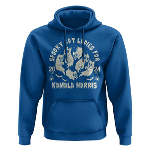 Funny Harris Halloween Hoodie Spooky Cat Ladies For Kamala Harris 2024 Ghost Cat TS11 Royal Blue Print Your Wear