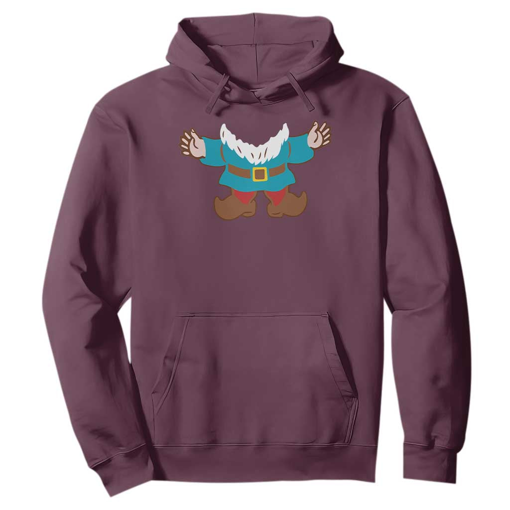 Funny Halloween Hoodie Garden Gnome Body Costume Beard TS11 Maroon Print Your Wear