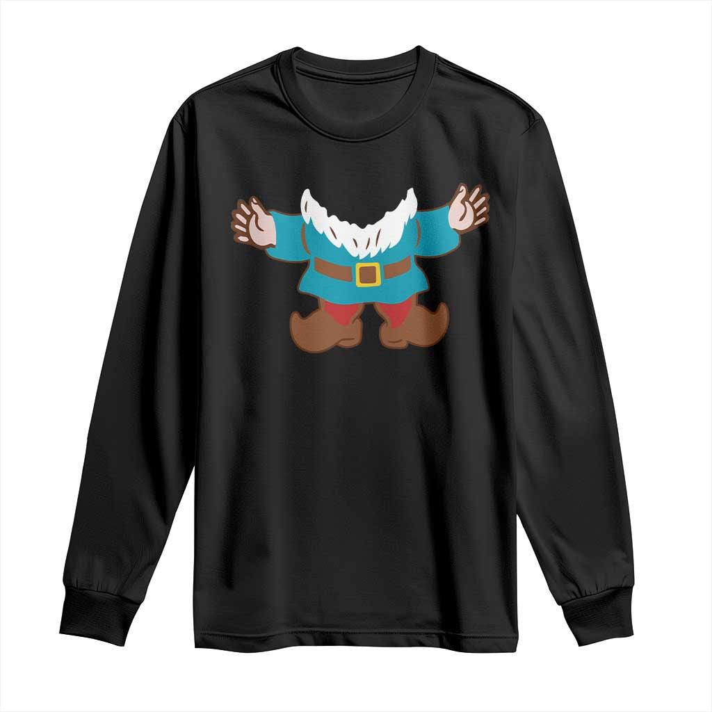 Funny Halloween Long Sleeve Shirt Garden Gnome Body Costume Beard TS11 Black Print Your Wear