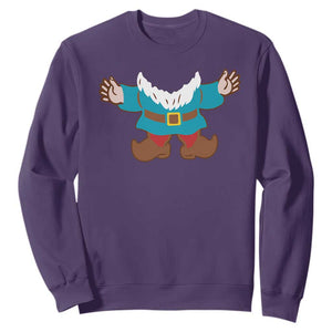 Funny Halloween Sweatshirt Garden Gnome Body Costume Beard TS11 Purple Print Your Wear