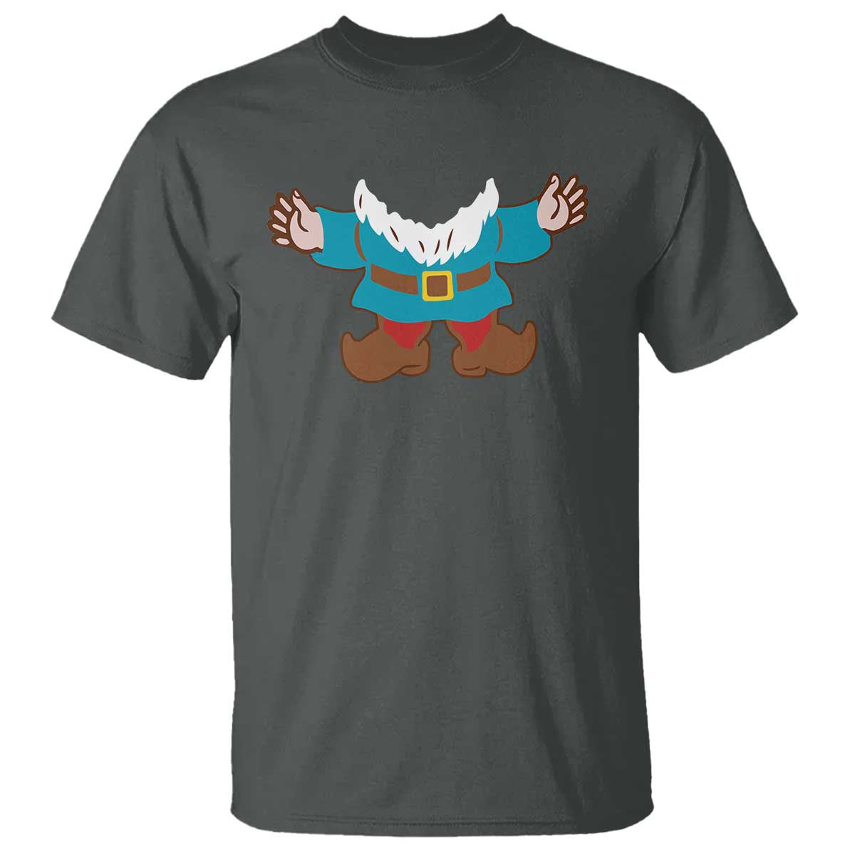 Funny Halloween T Shirt Garden Gnome Body Costume Beard TS11 Dark Heather Print Your Wear