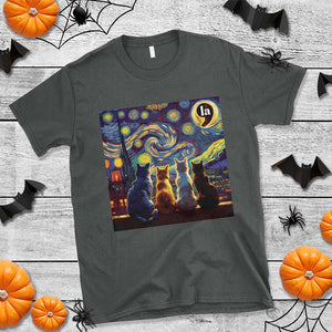 Funny Harris Halloween T Shirt Comma La Kamala Starry Night Van Gogh Cats Punctuation TS11 Dark Heather Print Your Wear