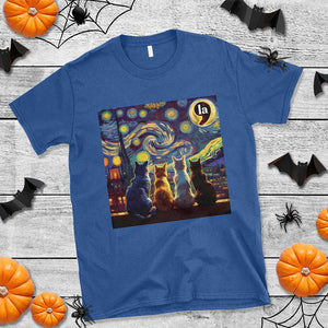 Funny Harris Halloween T Shirt Comma La Kamala Starry Night Van Gogh Cats Punctuation TS11 Royal Blue Print Your Wear