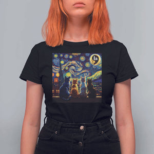 Funny Harris Halloween T Shirt For Women Comma La Kamala Starry Night Van Gogh Cats Punctuation TS11 Black Print Your Wear