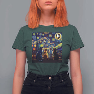 Funny Harris Halloween T Shirt For Women Comma La Kamala Starry Night Van Gogh Cats Punctuation TS11 Dark Forest Green Print Your Wear