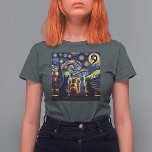 Funny Harris Halloween T Shirt For Women Comma La Kamala Starry Night Van Gogh Cats Punctuation TS11 Dark Heather Print Your Wear