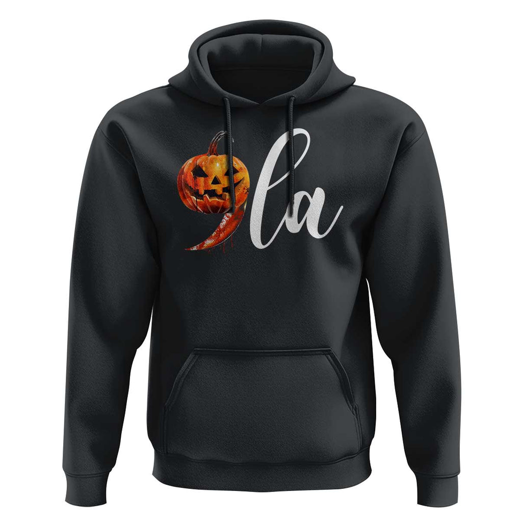 Harris Halloween Hoodie Comma La Kamala Horror Pumpkin Punctuation Knife TS11 Black Print Your Wear