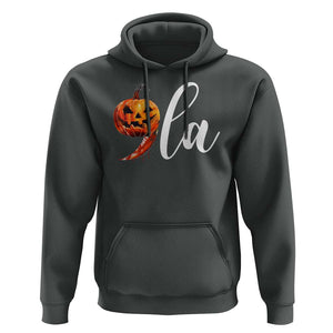 Harris Halloween Hoodie Comma La Kamala Horror Pumpkin Punctuation Knife TS11 Dark Heather Print Your Wear