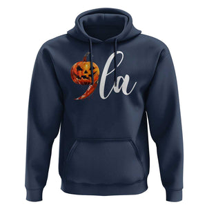 Harris Halloween Hoodie Comma La Kamala Horror Pumpkin Punctuation Knife TS11 Navy Print Your Wear