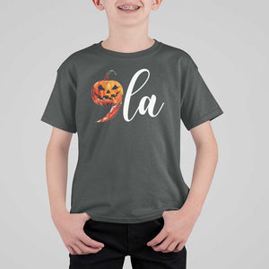 Harris Halloween T Shirt For Kid Comma La Kamala Horror Pumpkin Punctuation Knife TS11 Dark Heather Print Your Wear