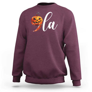 Harris Halloween Sweatshirt Comma La Kamala Horror Pumpkin Punctuation Knife TS11 Maroon Print Your Wear